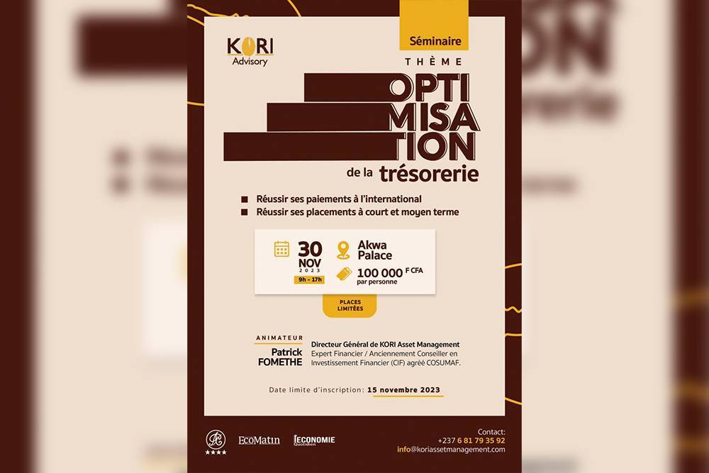 Actualites Kori asset Management: Séminaire de Formation: Optimisation de la Trésorerie